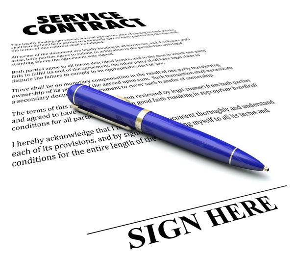 Service Contract agreement document — Stock Photo, Image