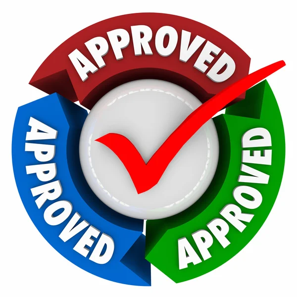 Approved word on arrows — Stock Photo, Image