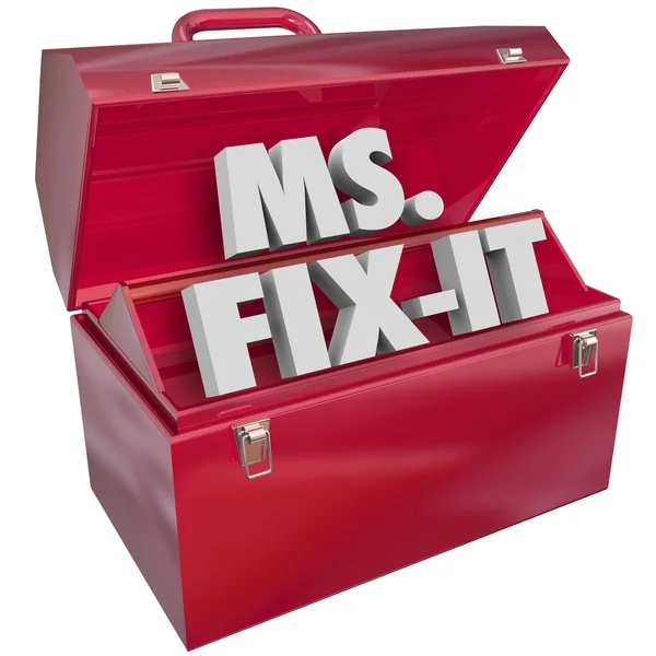 Ms Fix It Toolbox Words — Stock Photo, Image