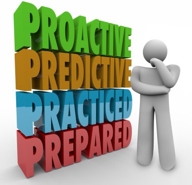 Proactive Predictive Practiced Prepared Thinker clipart