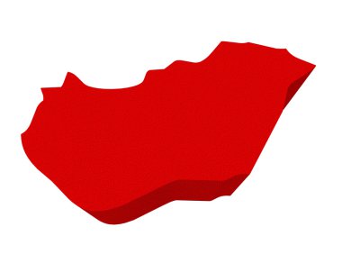 Macaristan kırmızı 3d Avrupa Haritası
