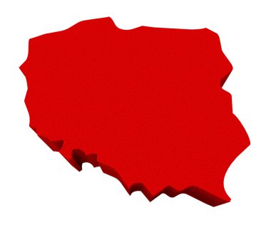 Polonya kırmızı 3d Avrupa Haritası