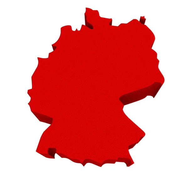 Alemania Rojo 3d Europa Mapa — Foto de Stock