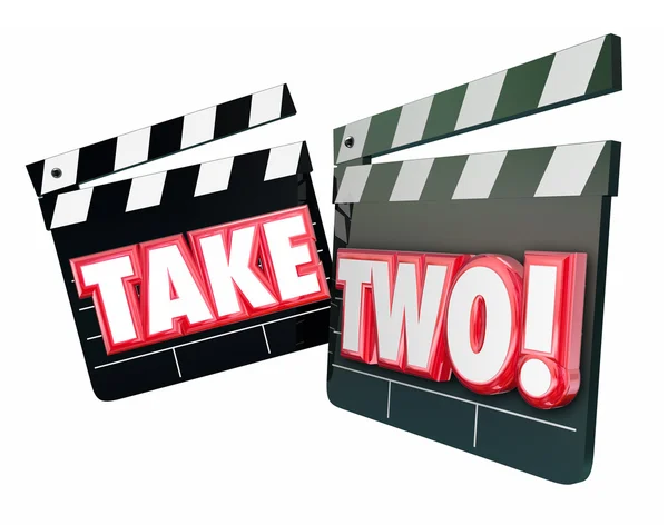 Take Two - film clapper boards — Stock Photo, Image