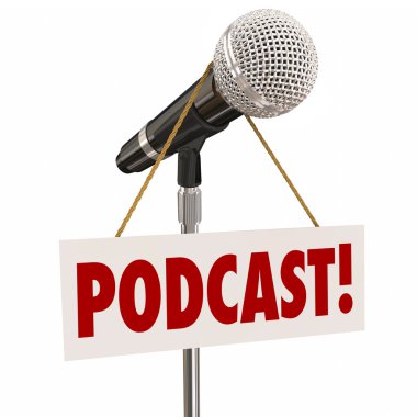 Podcast Sign on Microphone clipart