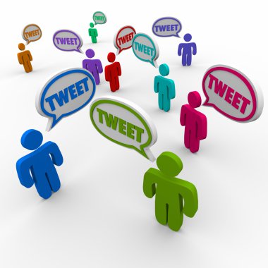 Tweet Speech Bubble People Spreading Sharing Buzz