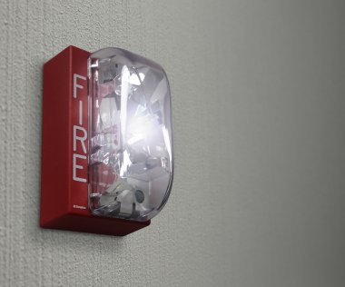 Fire Drill on Wall Alarm Emergency clipart