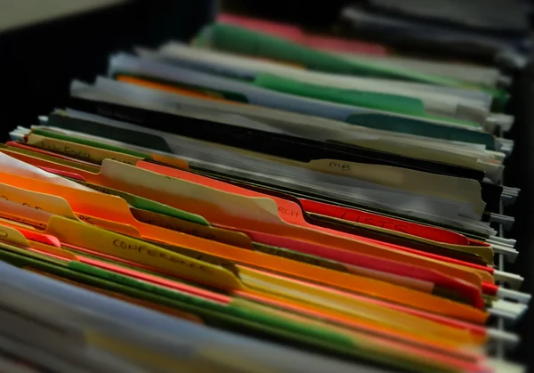 Backlog File Folders Wait Inefficient Bureaucracy — Stock Photo, Image