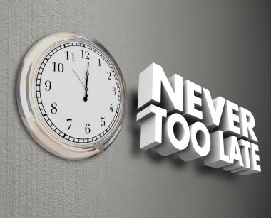 Never Too Late Clock clipart