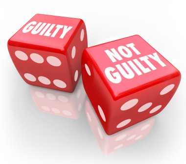 Guilty or Not 2 Red Dice clipart