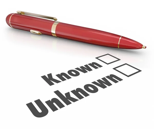 Known Vs Unknown Check — Stockfoto