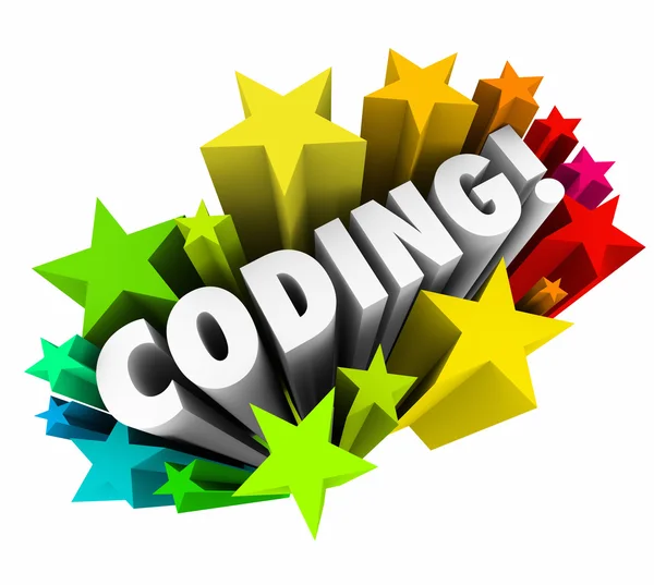 Coding Word Stars Website — Stockfoto