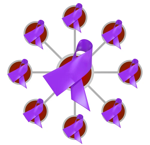Пурпурные ленты Альцгеймера — стоковое фото