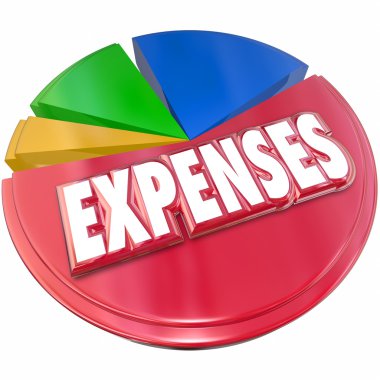 Expenses Red Pie Chart clipart