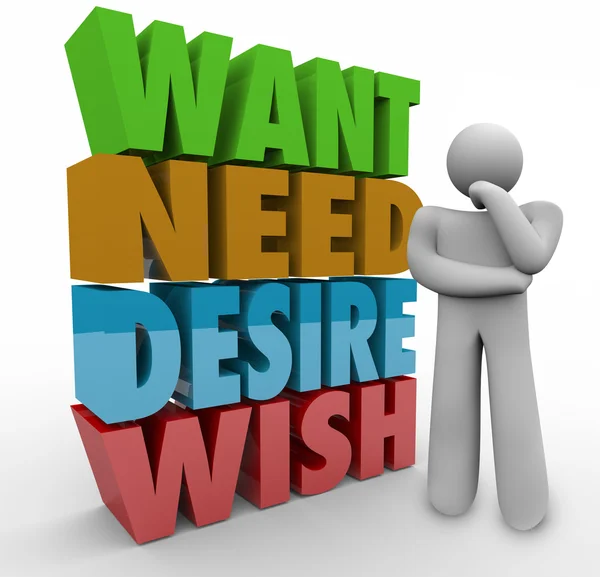 Want Need Desire — Stock Photo, Image