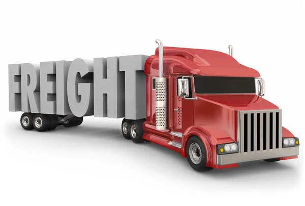 Freight röd Truck dragande — Stockfoto