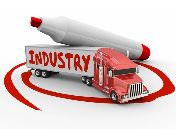 Industrie Word Trailer Truck — Stockfoto