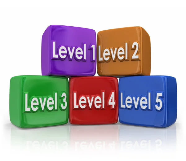 Level 1 Through 5 Steps — Stock Photo, Image