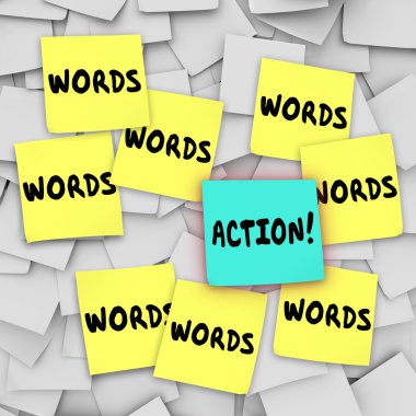 Action Vs Words Sticky clipart