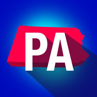 Pennsylvania PA Letters Abbreviation clipart