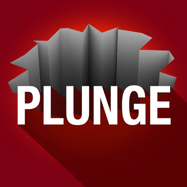 Plunge Word Long Shadow — Stock Photo, Image