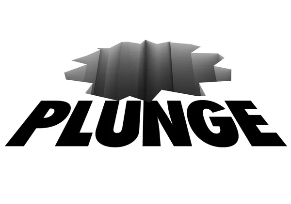 Plunge Word Hole Crack — Stock Photo, Image