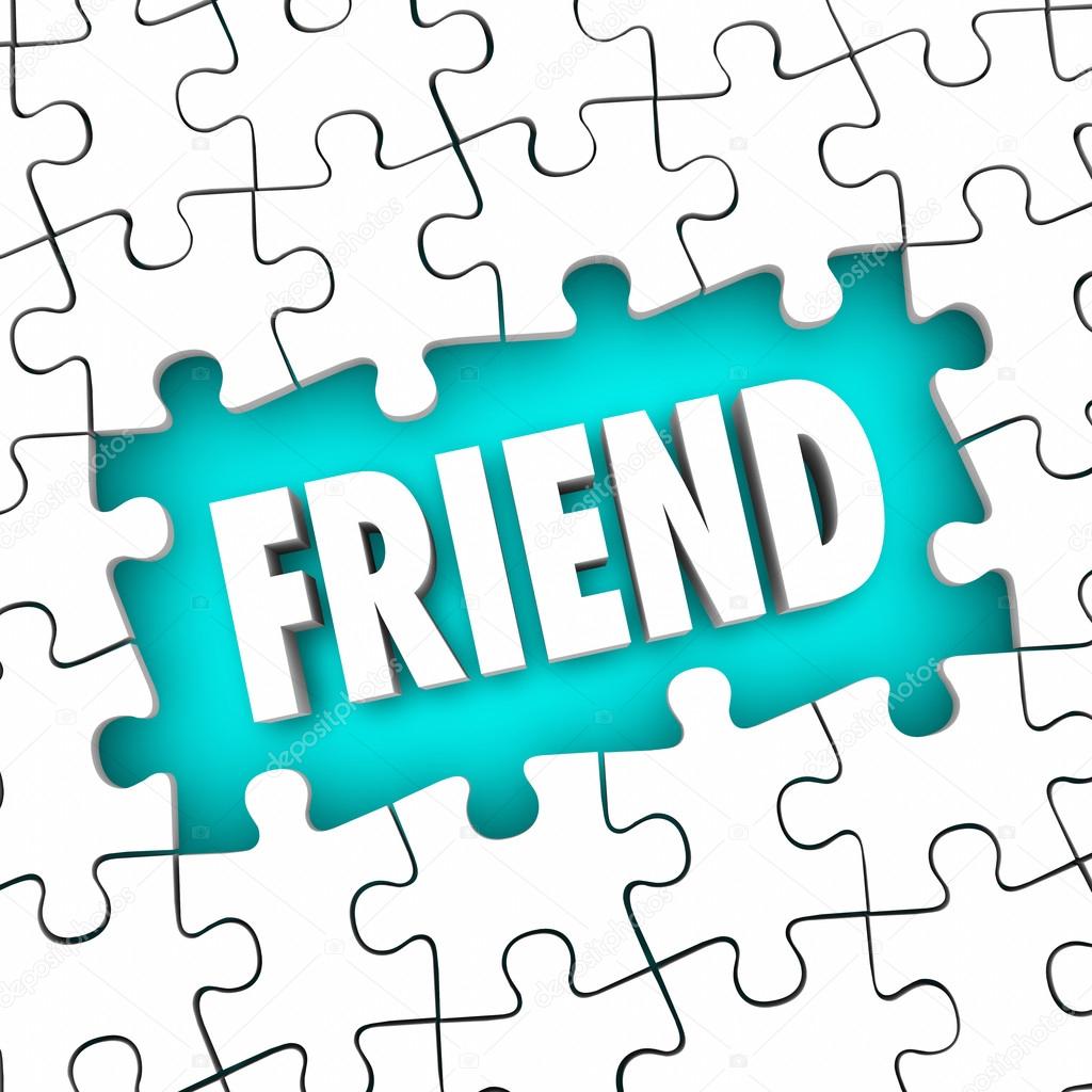 Friend Word Friendship Puzzle Pieces