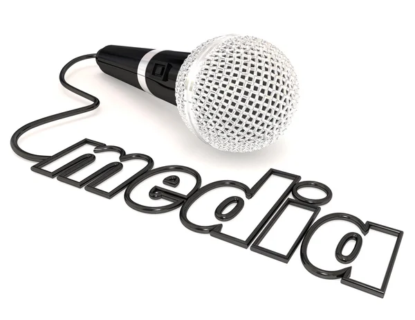 Media Word Microphone — Stock Photo, Image