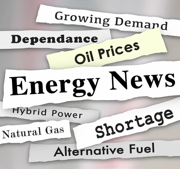 Energy News Media Headlines — Zdjęcie stockowe