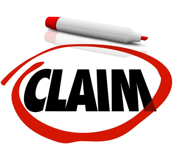 Claim Word Circled Red Marker — Stockfoto