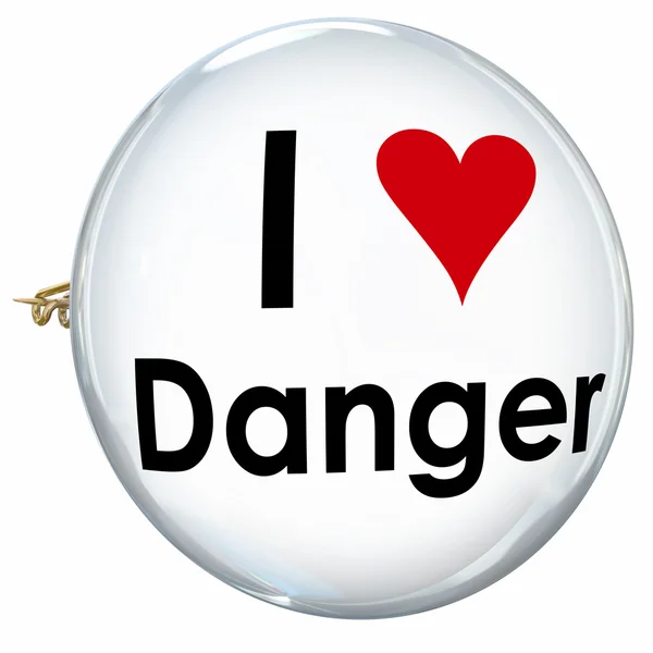 I Love Danger Words — Stock Photo, Image