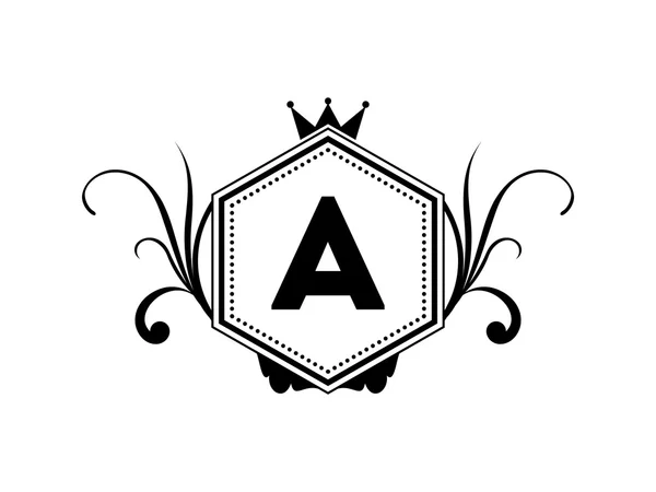 Logo Royal Elegant Crest Letra A — Vector de stock