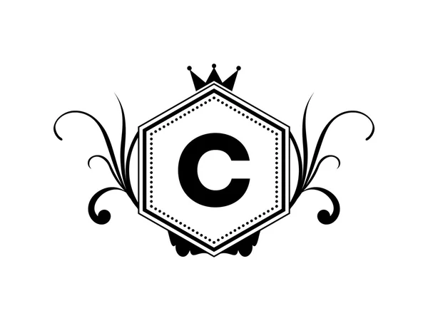 Královské elegantní Crest Logo dopis — Stockový vektor