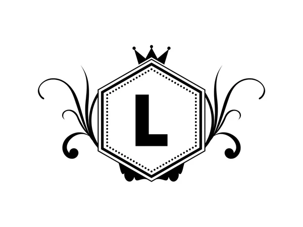 Královské elegantní Crest Logo dopis — Stockový vektor