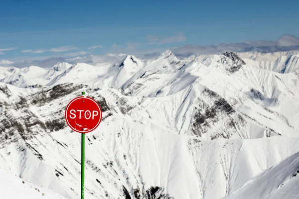 Sinal de área de avalanche — Fotografia de Stock