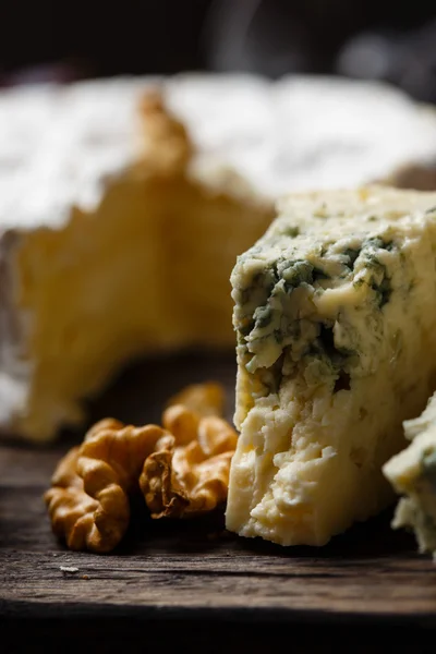 Plate of french cheeses close-up — Stock Photo, Image