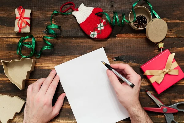 Kerstmis brief schrijven — Stockfoto