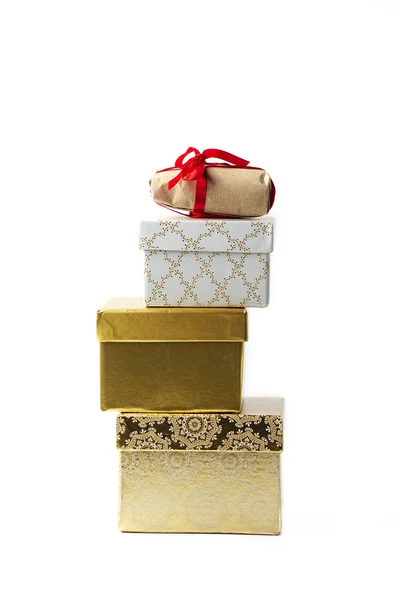 Pyramid of gifts boxes — Stock Photo, Image