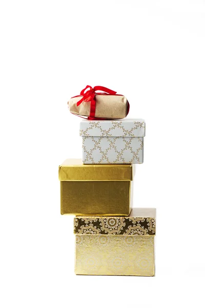 Pyramid of gifts boxes Stock Image