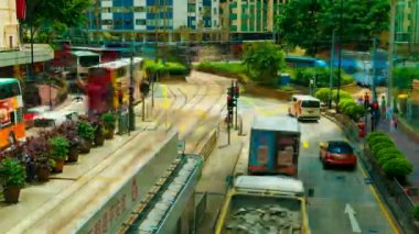 Hong Kong meşgul sokak sahne.