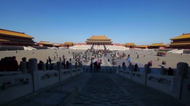 Pekin yasak şehir içinde turistler