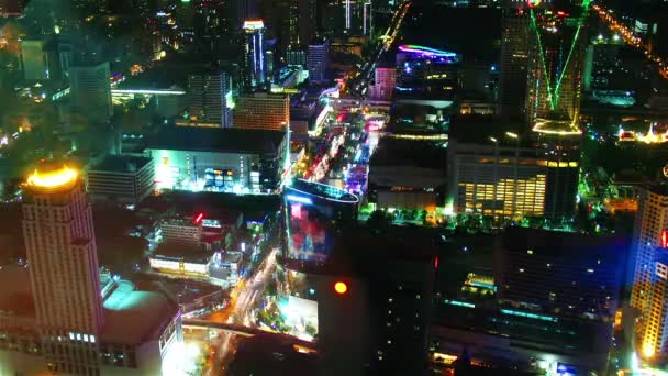 Bangkok városának éjjel — Stock videók