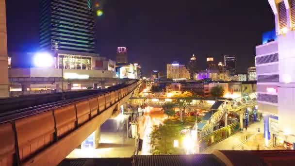 Bangkok ciudad por la noche — Vídeo de stock