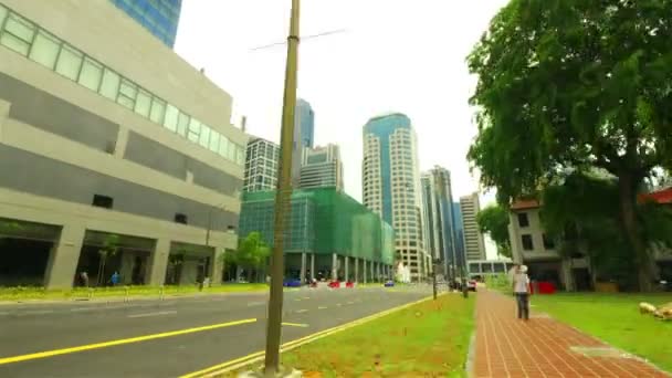 Cars and many people in Singapore — Stock Video