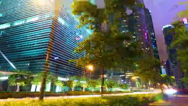 Singapur ciudad por la noche — Vídeo de stock