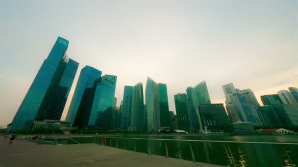 Singapore stad 's nachts — Stockvideo