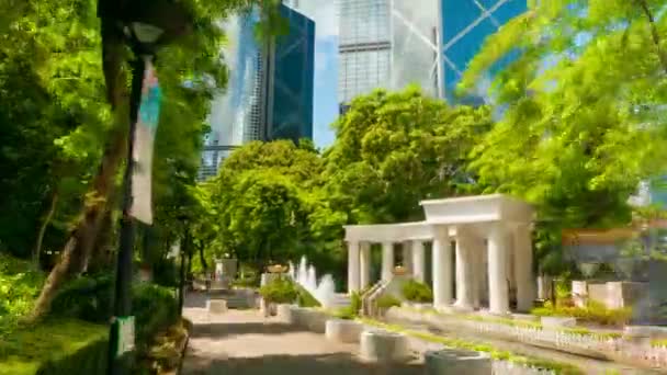 Hong Kong Park güneşli bir günde — Stok video
