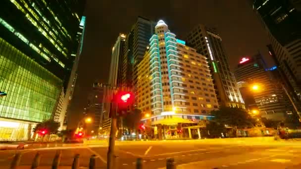 Singapur 'da gece vakti — Stok video