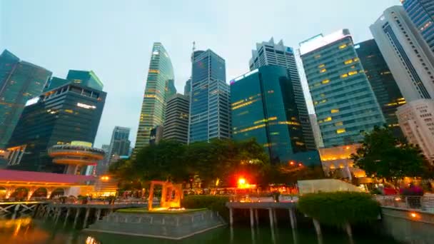 Singapore stad 's nachts — Stockvideo