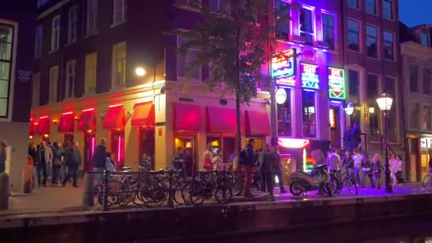 Red light district, Amsterdam, Holandsko — Stock video